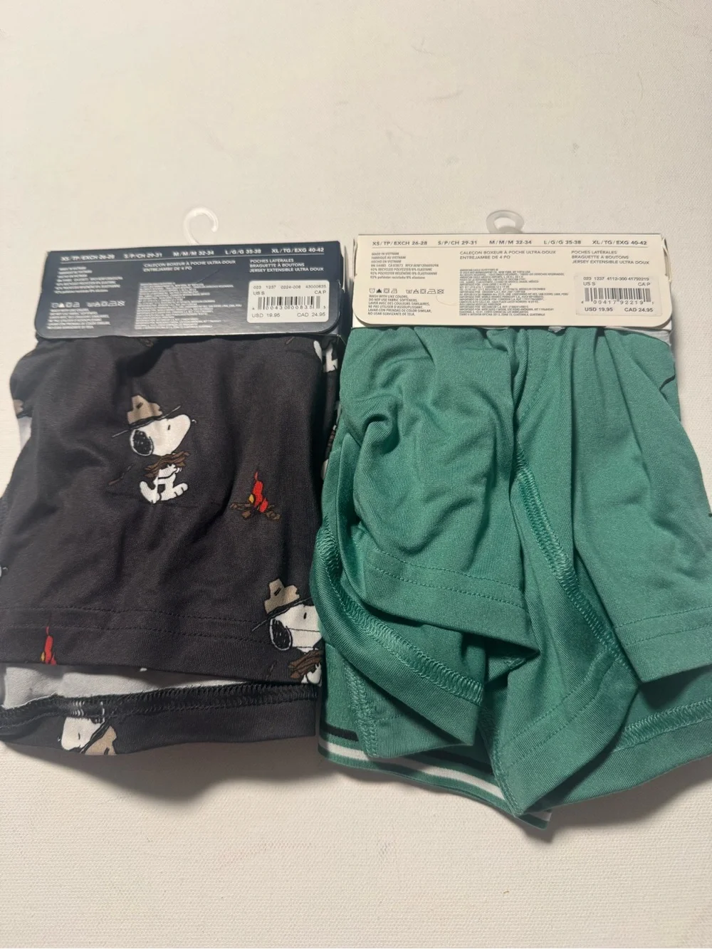 Snoopy Boxers Mens Small American Eagle Gray Green Lot Of 2